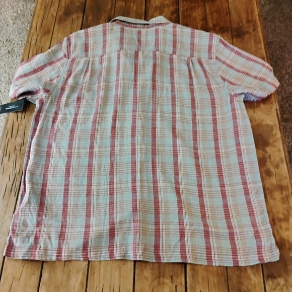 Liverpool  Mens Plaid Shirt Button Up Short Sleeve Casual linen/ cotton blend - Picture 7 of 7